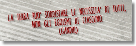 La Terra può soddisfare le necessità di tutti, non gli egoismi di ciascuno. (Gandhi)